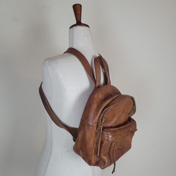 Madewell Backpack Brown Leather Lorimer Mini English Saddle Zip Adjustable G2014 main image 8